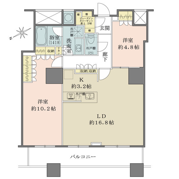 ザ・パークハウス西新宿タワー60の間取図