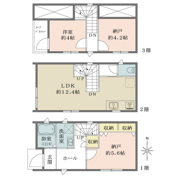 北区赤羽西3丁目新築戸建A棟の間取図