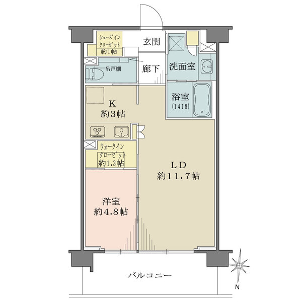 デュオセーヌ国立の間取図