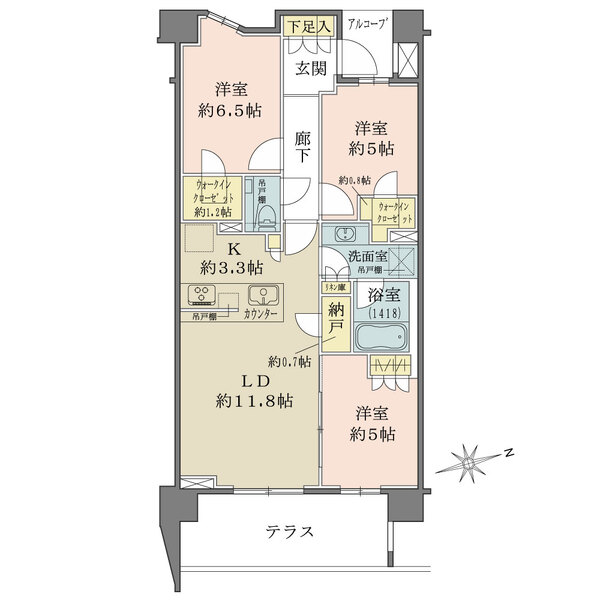 ザ・パークハウス国分寺緑邸の間取図