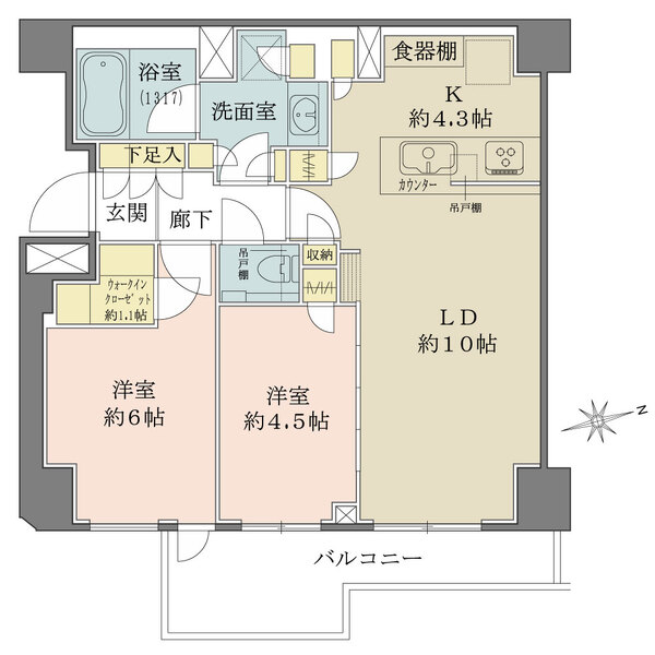 パークホームズ三鷹ザレジデンスの間取図