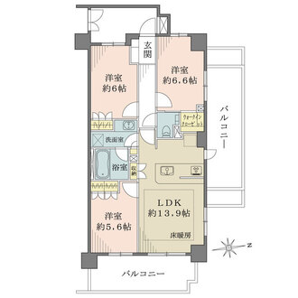 ザ・パークハウス三鷹下連雀パティオコートの間取図