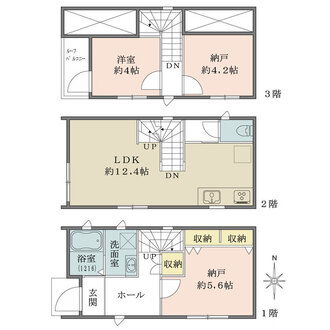 北区赤羽西3丁目新築戸建A棟の間取図