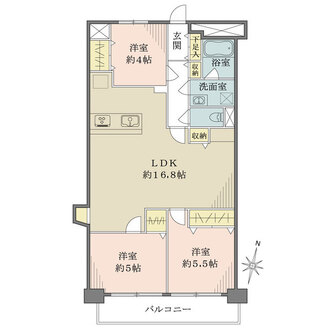 保谷パークハウスB棟の間取図