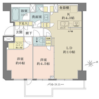 パークホームズ三鷹ザレジデンスの間取図