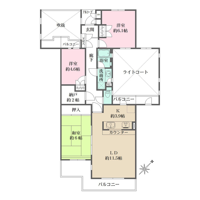 藤和ライブタウン大船１号棟の間取図