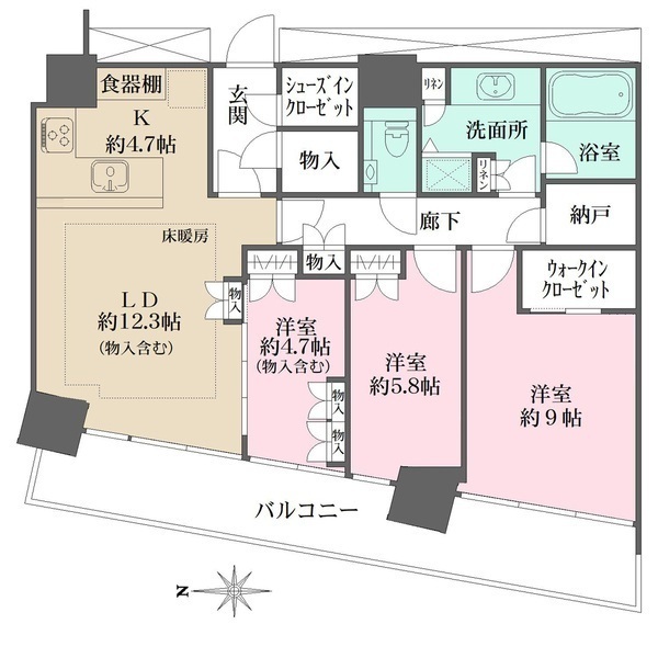 Ｍ．Ｍ．ＴＯＷＥＲＳ　ＦＯＲＥＳＩＳ‐Ｌの間取図