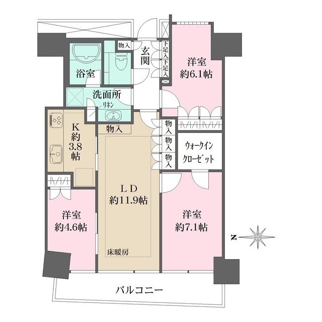 Ｍ．Ｍ．ＴＯＷＥＲＳ　ＦＯＲＥＳＩＳ‐Ｌの間取図