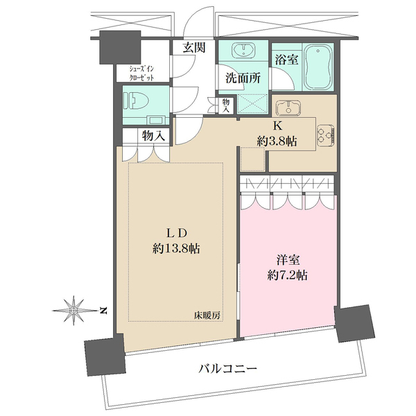Ｍ．Ｍ．ＴＯＷＥＲＳ　ＦＯＲＥＳＩＳ‐Ｌの間取図