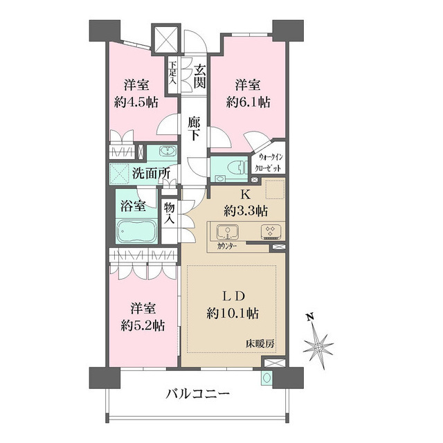 ザ・パークハウス横濱中山の間取図