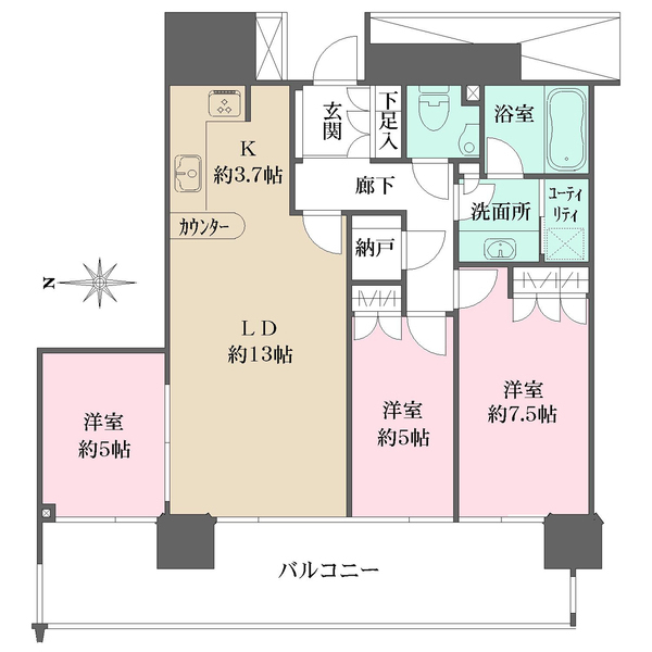 M.M.TOWERS the Westの間取図