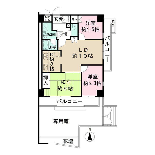 岸谷グリーンヴィラの間取図