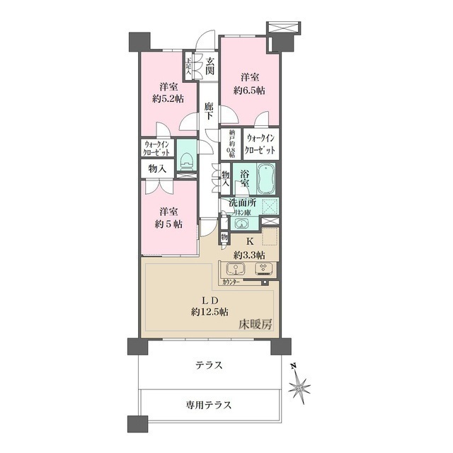 ザ・パークハウスオイコス鎌倉大船の間取図