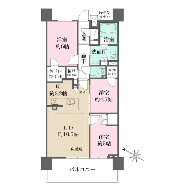 ザ・パークハウス横浜川和町ガーデンの間取図