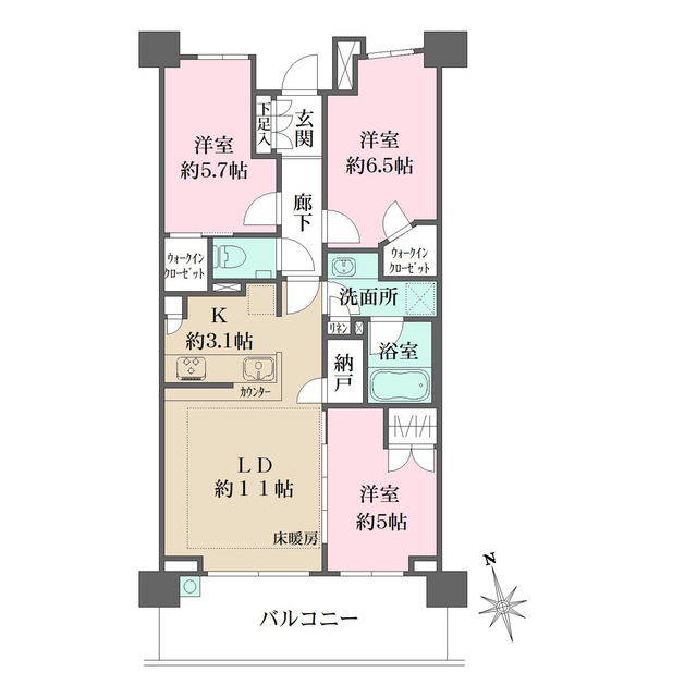 ザ・パークハウス戸塚ガーデンの間取図