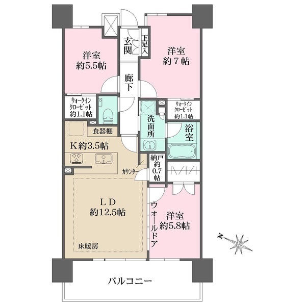 ザ・パークハウス横浜川和町フロントの間取図