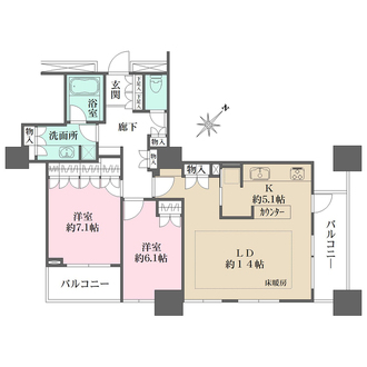 プライマリーナ山下公園グレーシアタワーの間取図