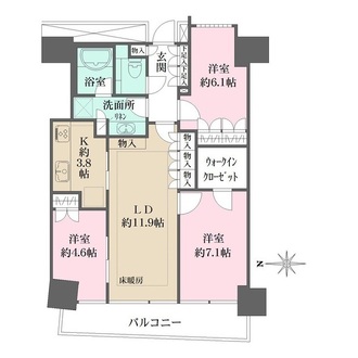 Ｍ．Ｍ．ＴＯＷＥＲＳ　ＦＯＲＥＳＩＳ‐Ｌの間取図