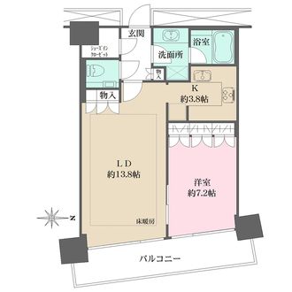 Ｍ．Ｍ．ＴＯＷＥＲＳ　ＦＯＲＥＳＩＳ‐Ｌの間取図