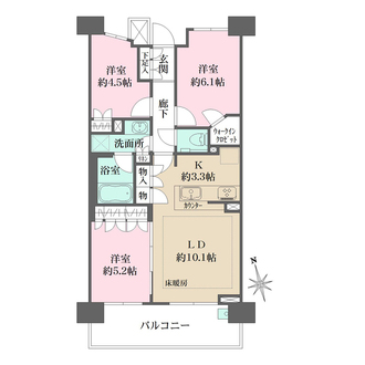 ザ・パークハウス横濱中山の間取図