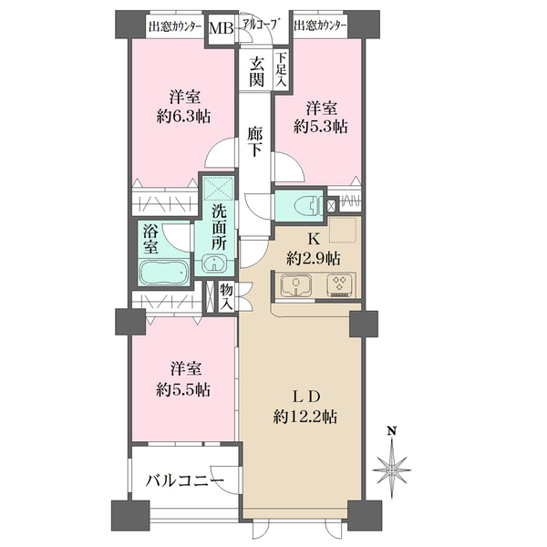 アボリアスコート笹塚ウエストの間取図