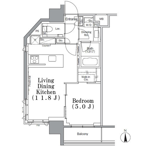 パークハビオ飯田橋の間取図