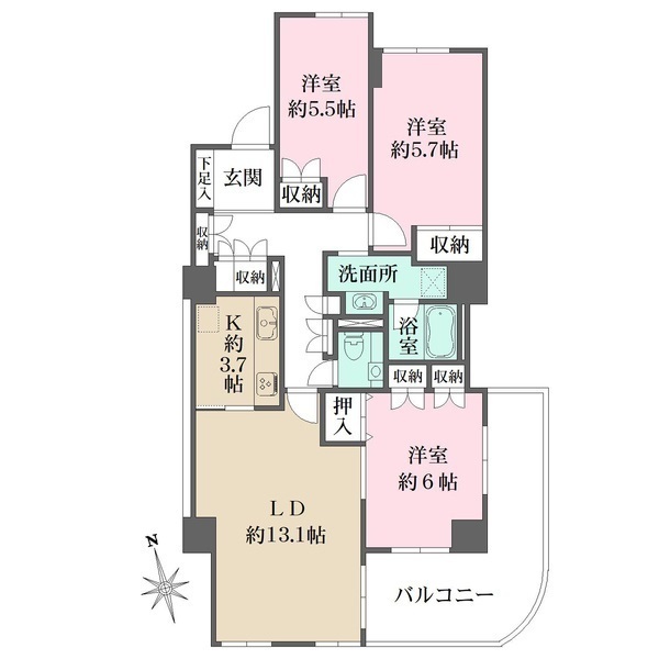 アス西早稲田二街区南ウイングの間取図