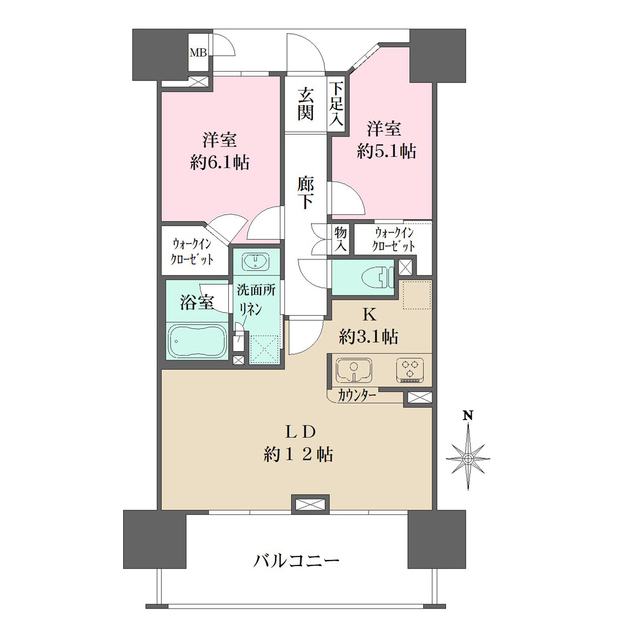 グランスイート浮間舟渡の間取図