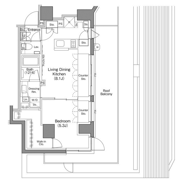 ザ・パークハビオ神楽坂香月の間取図