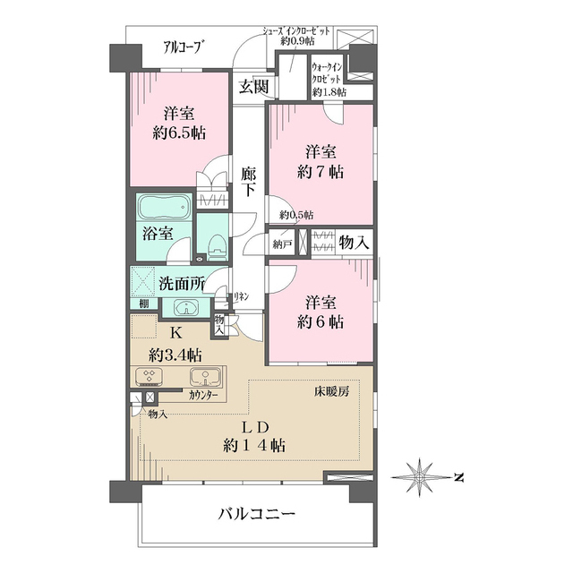 ザ・パークハウス国分寺四季の森　Ｉ棟の間取図