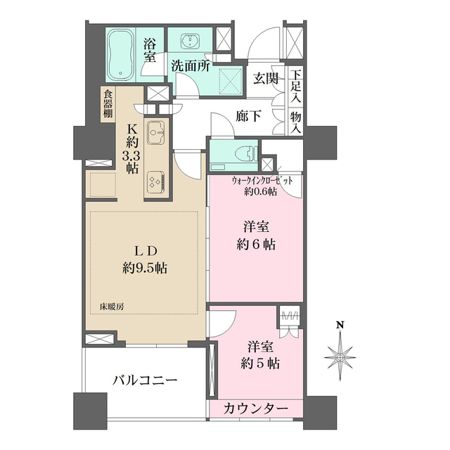 ザ・パークハウス早稲田の間取図