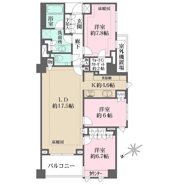 ザ・パークハウス代々木上原の間取図
