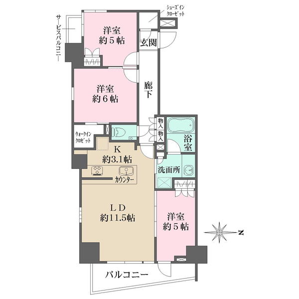 ザ・パークハウス新宿柏木の間取図