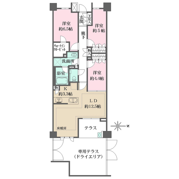 ザ・パークハウス市谷加賀町レジデンスの間取図