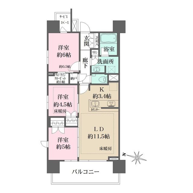 ザ・パークハウスさいたま新都心の間取図