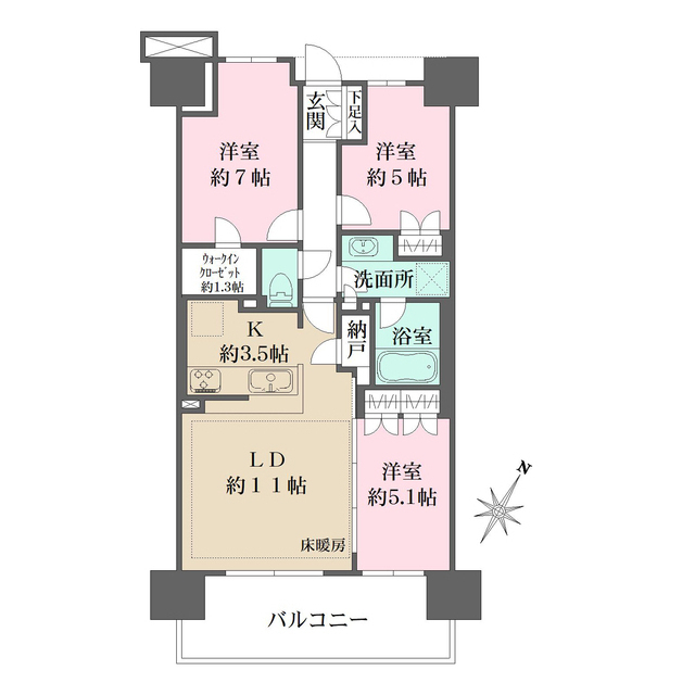ザ・パークハウスオイコス赤羽志茂サードスクエアの間取図