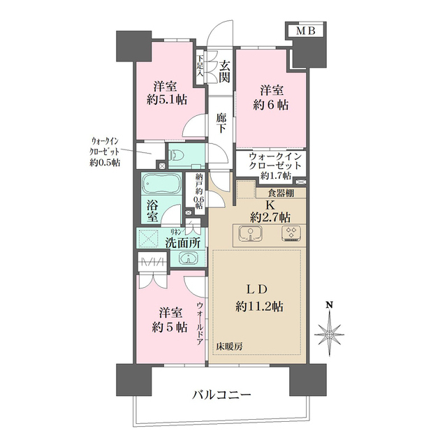 ガーデンクロス東京王子ガーデンコートの間取図