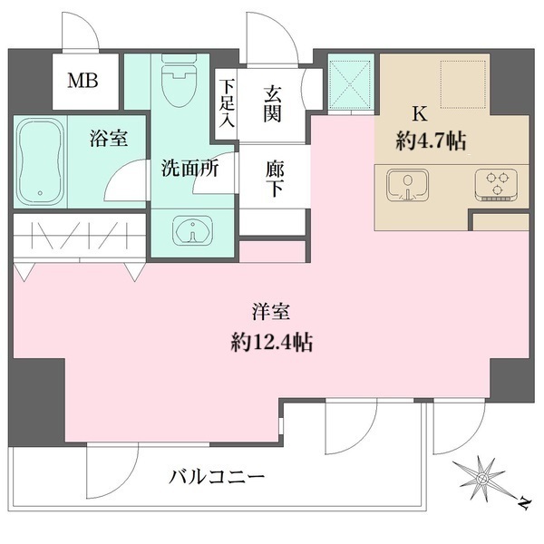 グレンパーク神楽坂の間取図