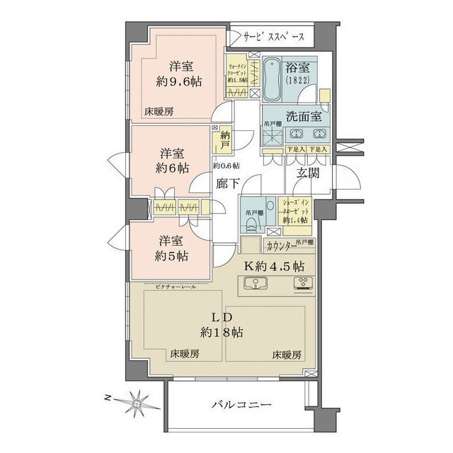 ザ・パークハウス千代田六番町の間取図