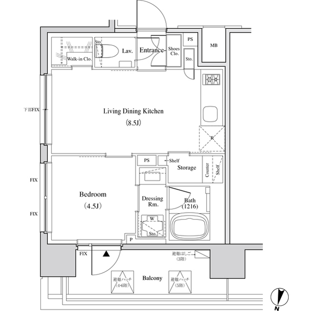 ザ・パークハビオ代々木の間取図
