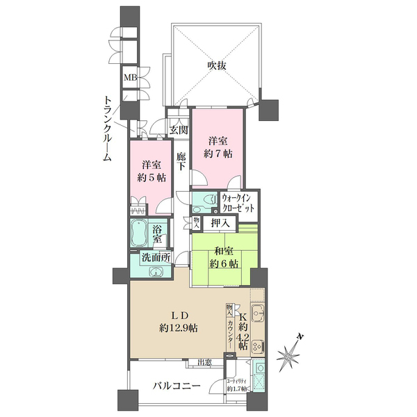 テラス加賀の間取図