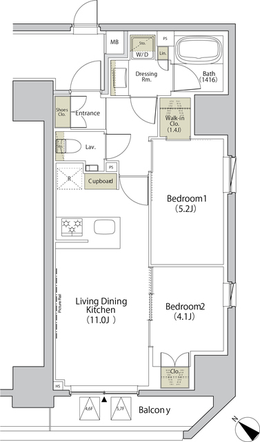 ザ・パークハビオ江古田の間取図