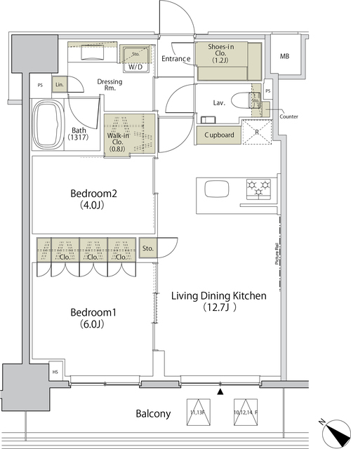 ザ・パークハビオ江古田の間取図