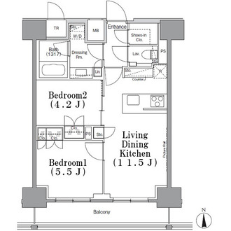 パークハビオ飯田橋の間取図