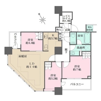 ザ・パークハウス西新宿タワー６０の間取図