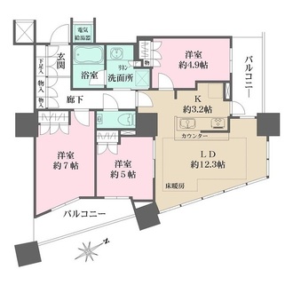 ザ・パークハウス西新宿タワー６０の間取図