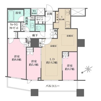 ザ・パークハウス西新宿タワー６０の間取図