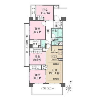 ザ・パークハウス上麻生の間取図