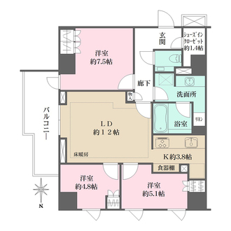 ザ・パークハウス代々木大山の間取図