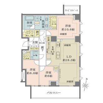 ザ・パークハウス千代田六番町の間取図